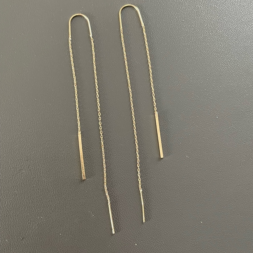 Gold Chain Threader Earrings